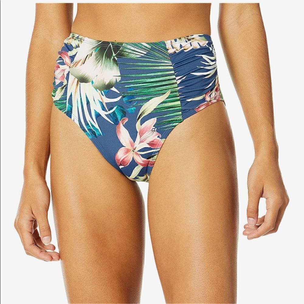 La Blanca Women's Side Shirred High Waist Bikini Swimsuit Bottom Size 6 NWOT